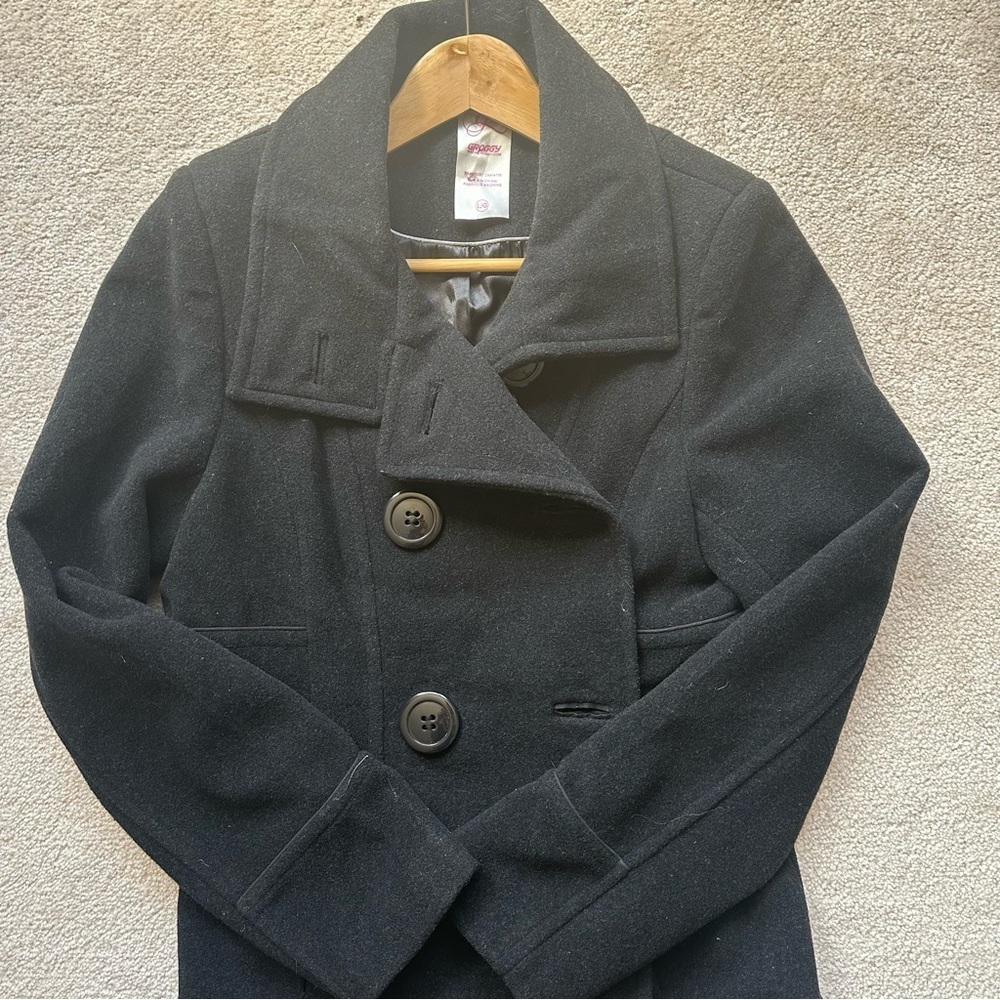 Groggy 50% Wool Black Coat -> Groggy 50% wool black coat